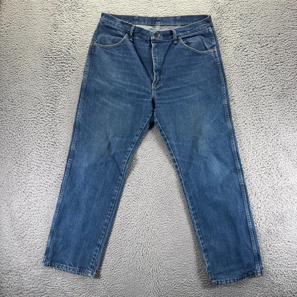 Rustler Jeans Mens 36x29 Blue Cotton‎ Denim Straight Leg Faded Workwear Travel